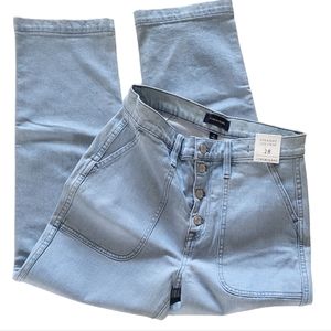 236. NWT J. Crew Button Fly High Rise Straight Leg Crop - Size 28